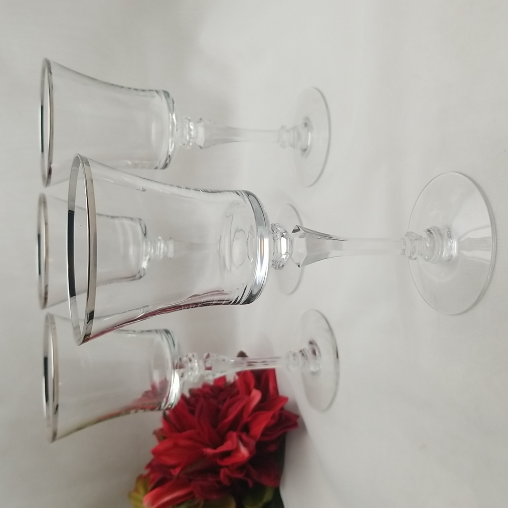 Tiffin Riviera Platinum Rim Wine Glasses